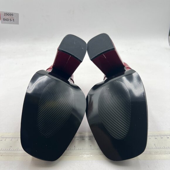 FOWT Red High Block Heels Loafers for Women Classical Square Toe Pumps